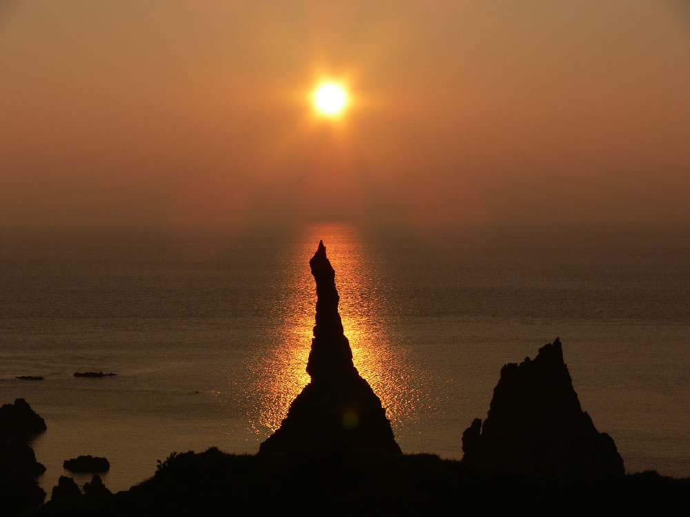 観音岩の夕陽